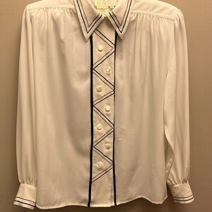 Vintage Crisp White Blouse